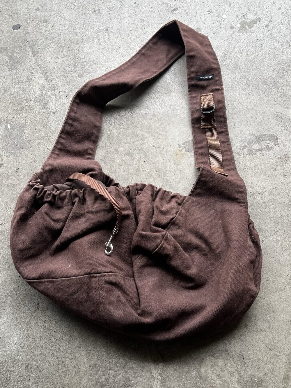 Wagwear Dog Carrier Tote Brown Cinch Ripstop Travel Vet Visit Flying MSRP $128